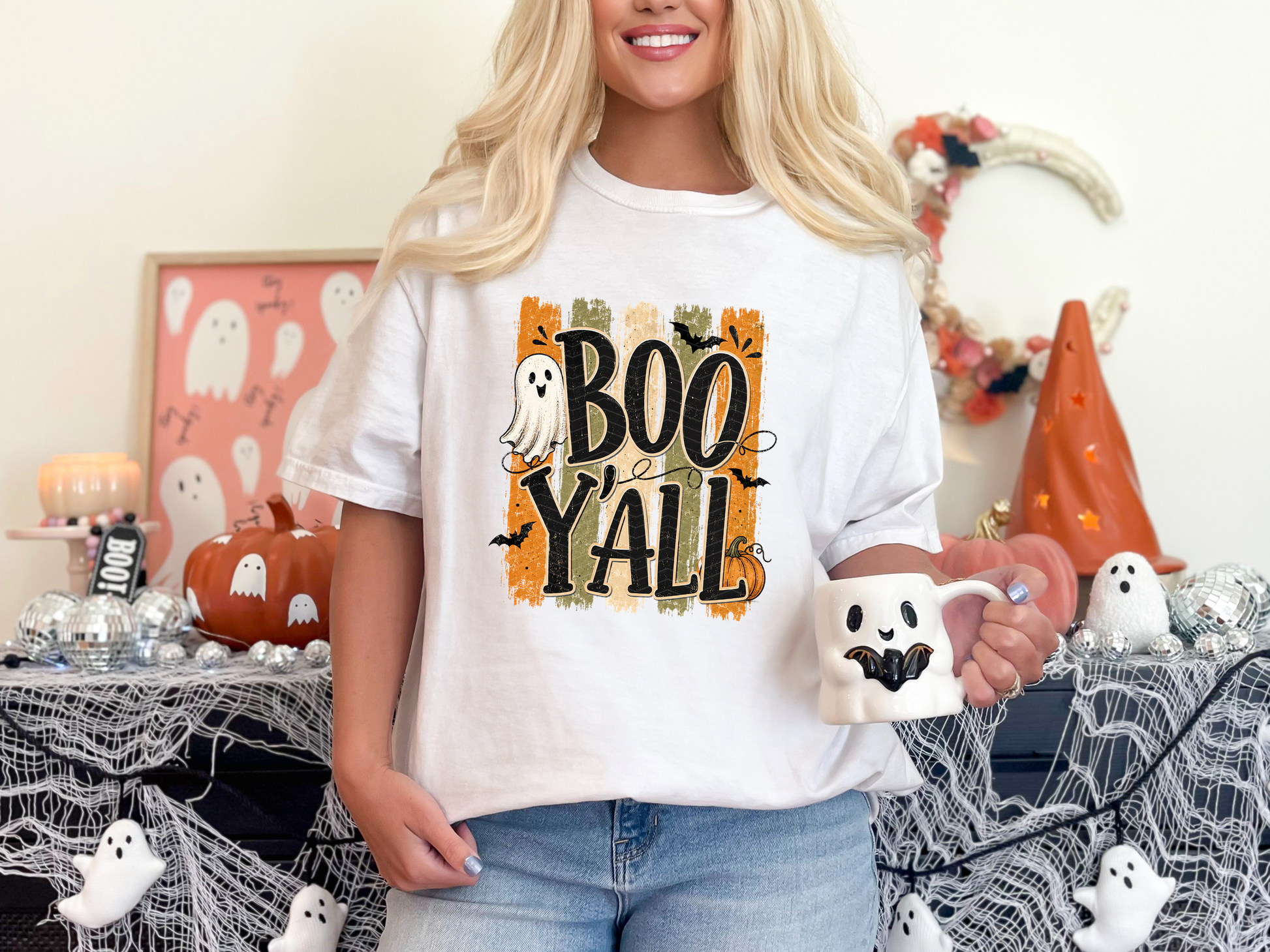 Halloween Stripes Boo Yall DTF TRANSFER