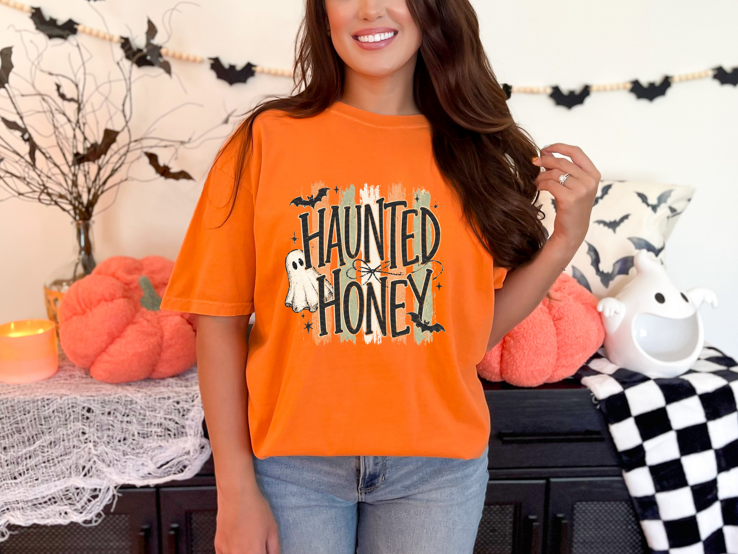 Halloween Stripes Haunted Honey DTF TRANSFER