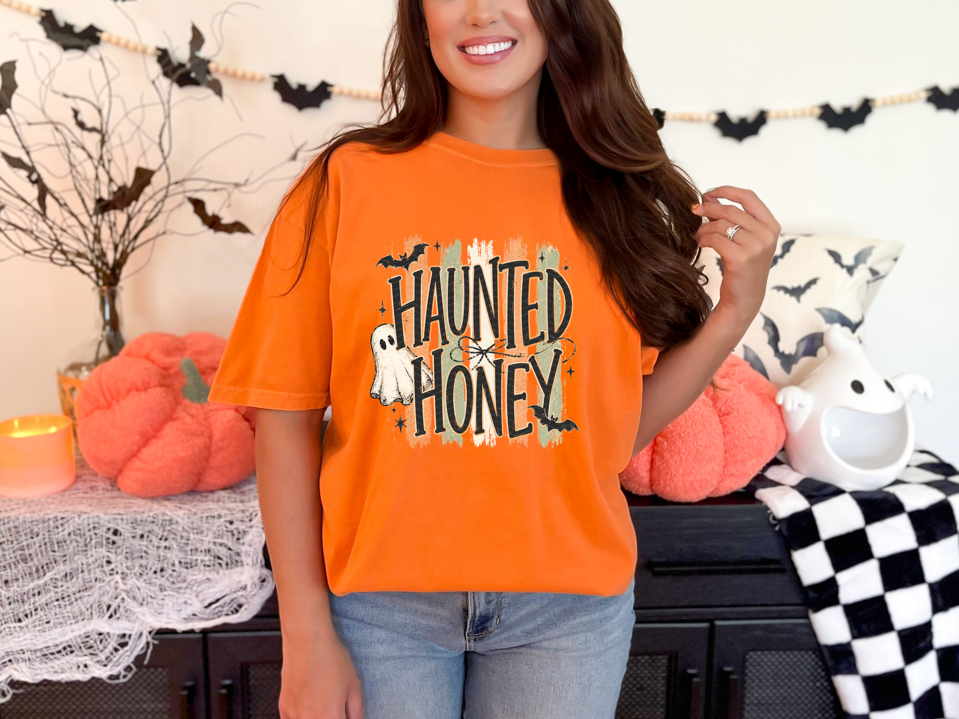 Halloween Stripes Haunted Honey DTF TRANSFER
