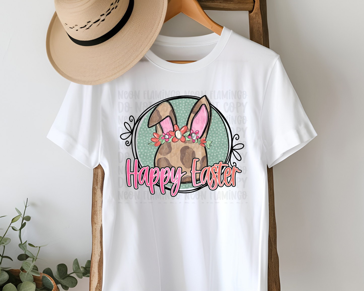 Happy Easter Leopard Bunny DTF TRANSFER