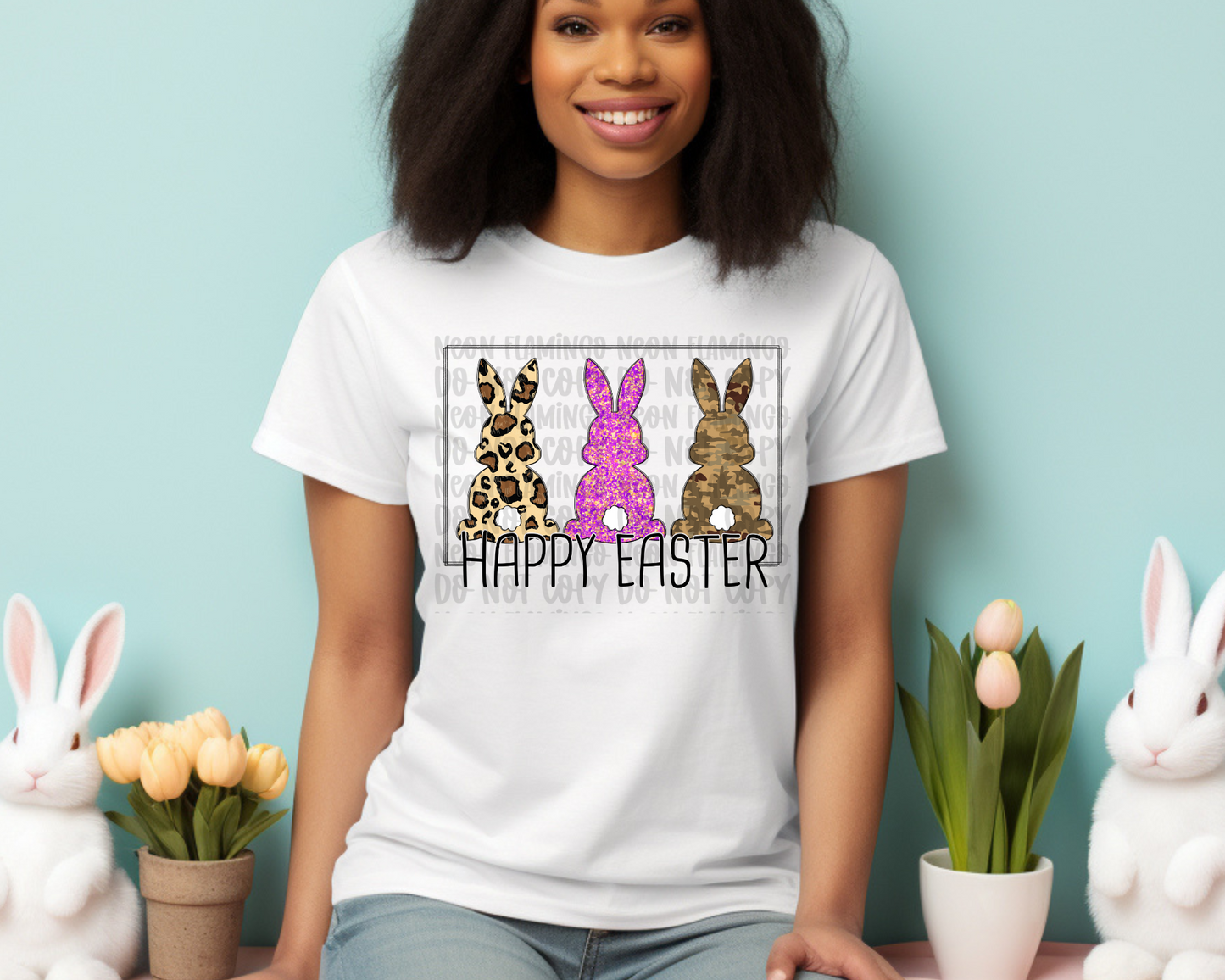 Happy Easter Pink DTF TRANSFER