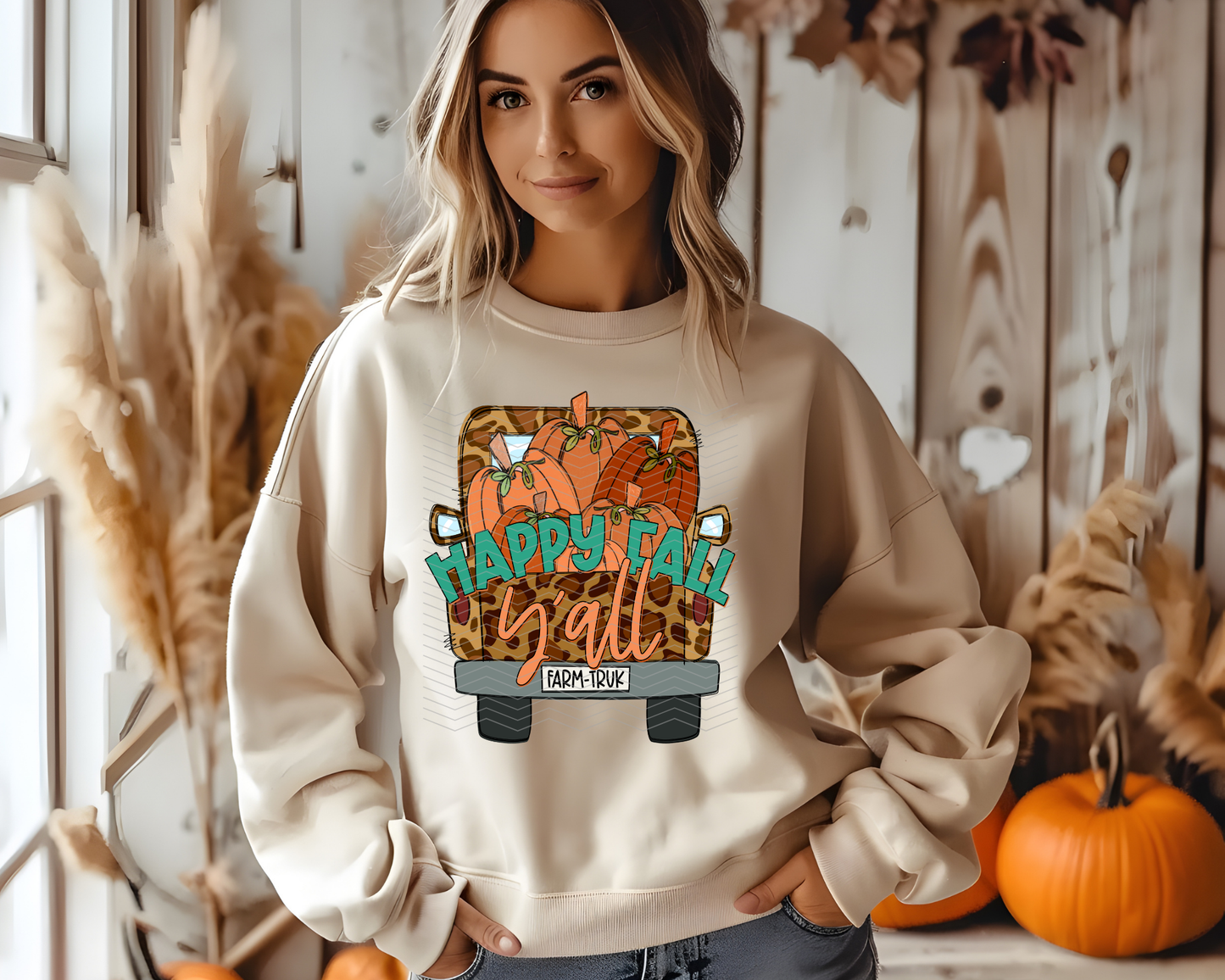 Happy Fall Y'all Leopard Truck