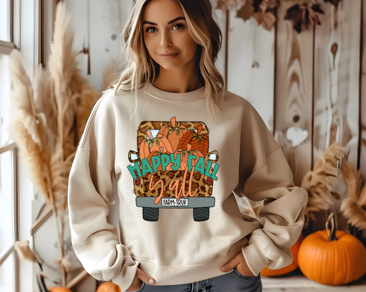 Happy Fall Y'all Leopard Truck