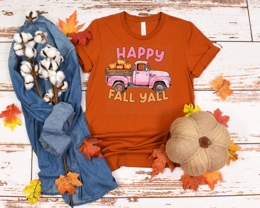 Happy Fall Y'all Pink