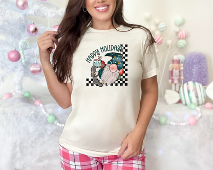 Happy Holidays Gnome DTF TRANSFER