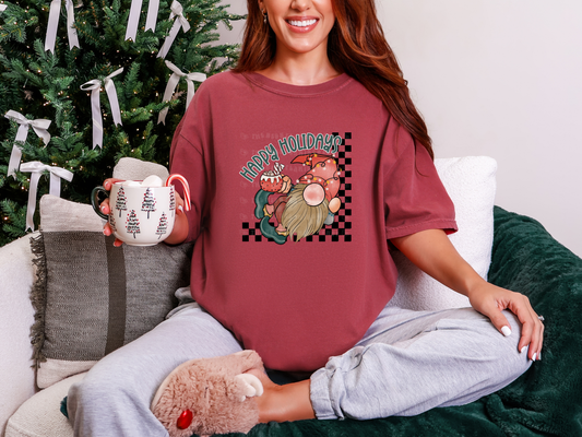 Happy Holidays Gnome DTF TRANSFER