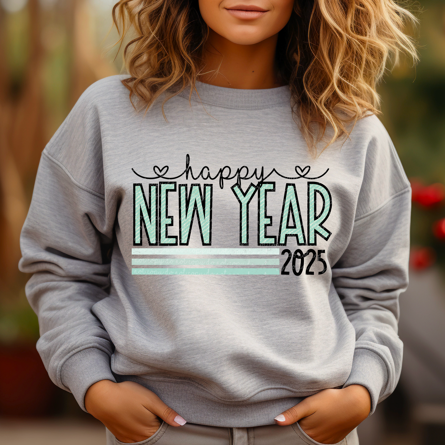 Happy New Year 2025 Mint DTF TRANSFER