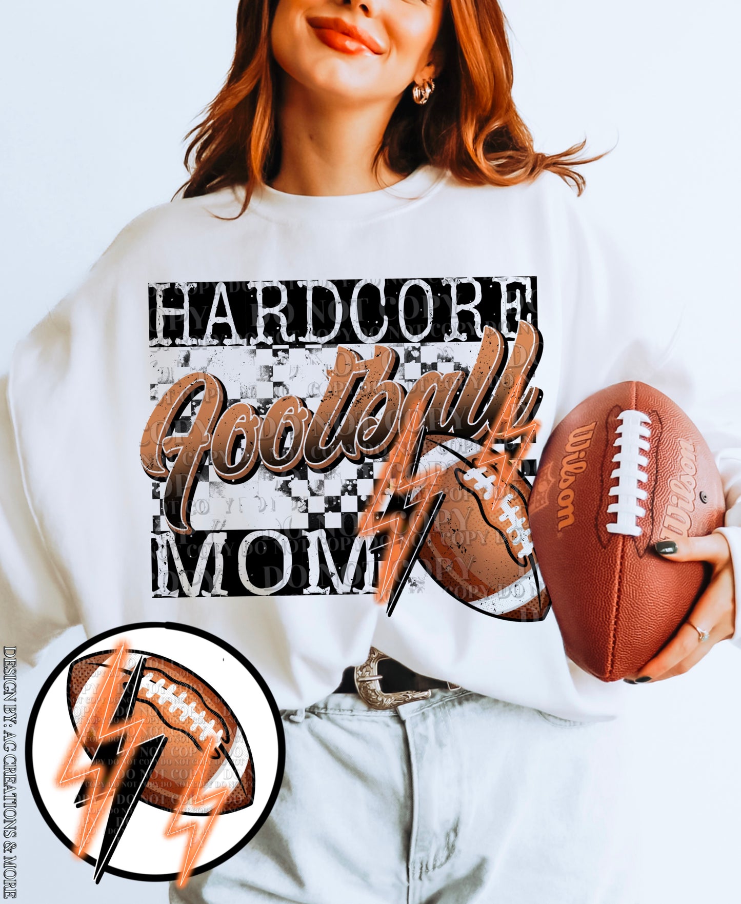 Hardcore Football Mama & pocket DTF TRANSFER