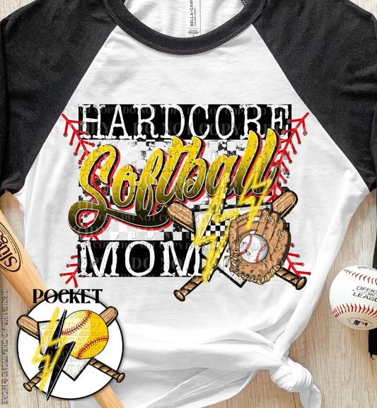 Hardcore Softball Mom DTF TRANSFER