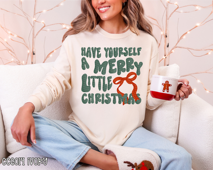 Have Yourself a Merry Little Christmas Bow DTF TRANSFER