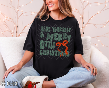 Have Yourself a Merry Little Christmas Bow DTF TRANSFER