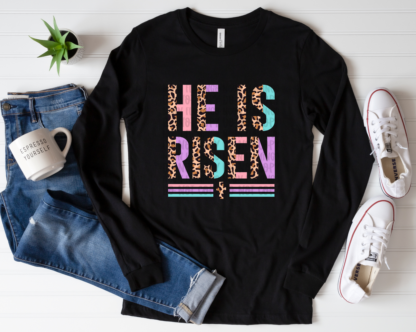 He Is Risen Half Leopard DTF TRANSFER