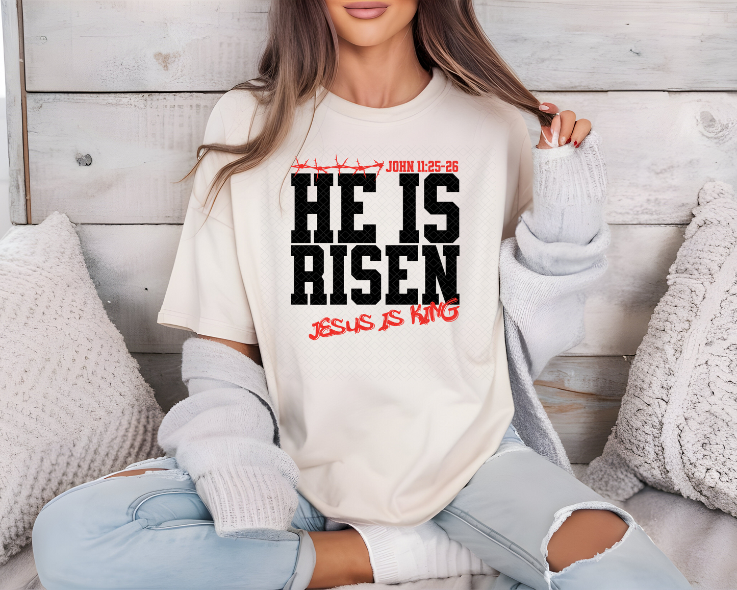 He Is Risen Jesus Is King DTF TRANSFER