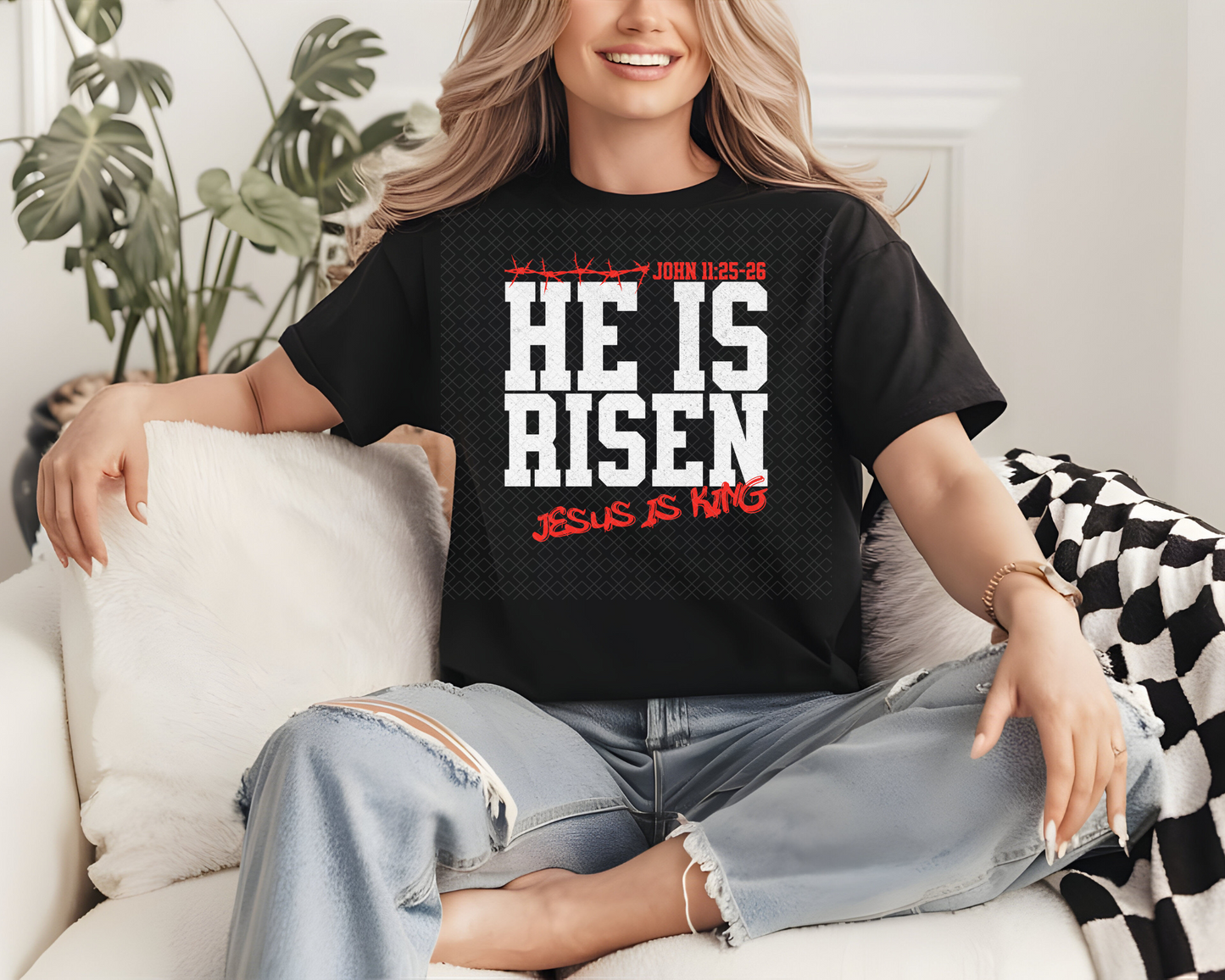 He Is Risen Jesus Is King DTF TRANSFER