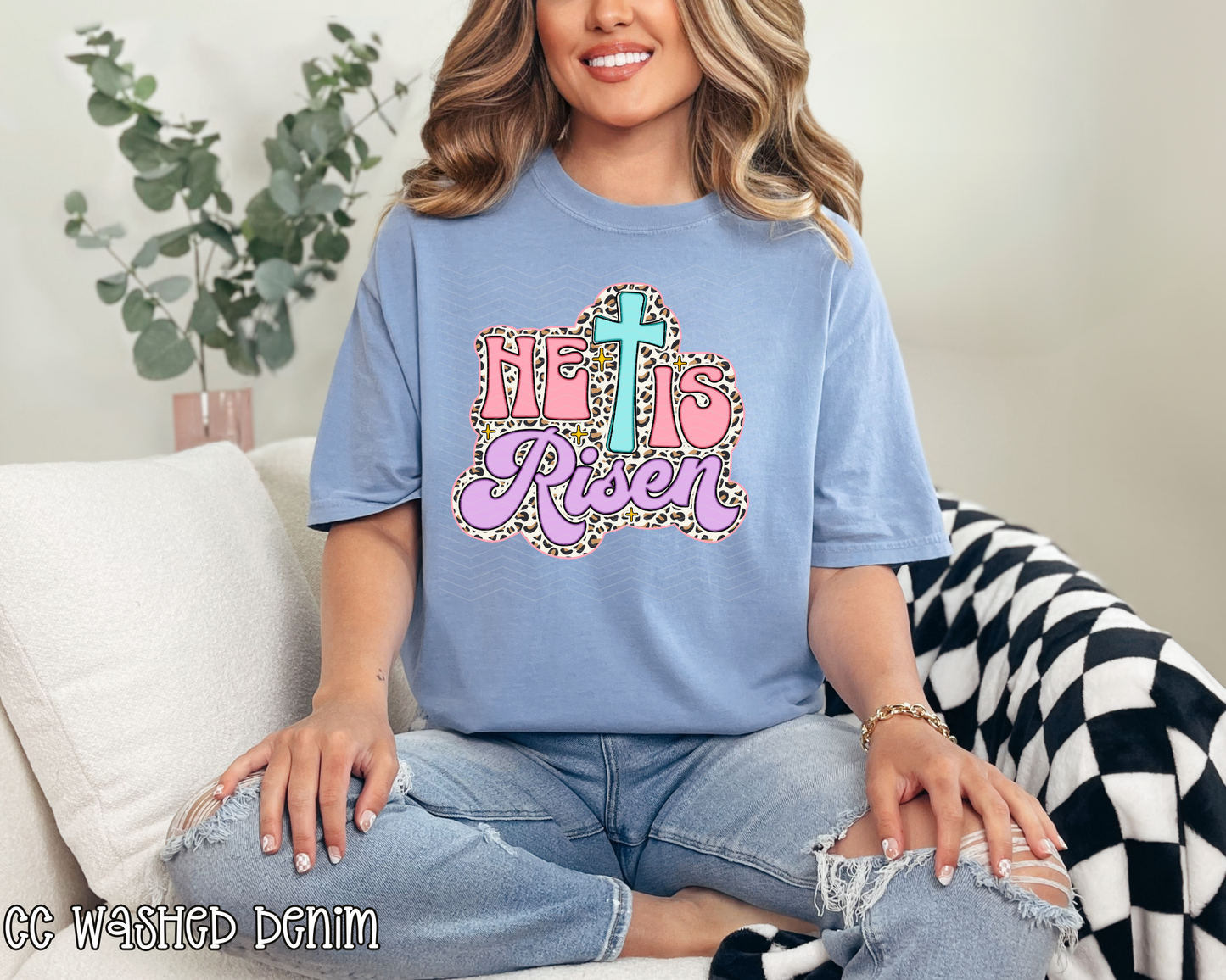 He Is Risen Retro Pastel Leopard