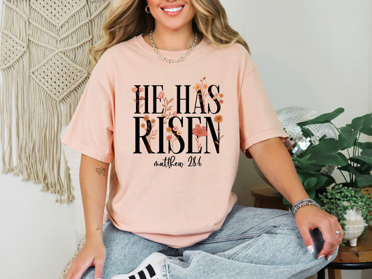 He Has Risen Floral No Grunge DTF TRANSFER