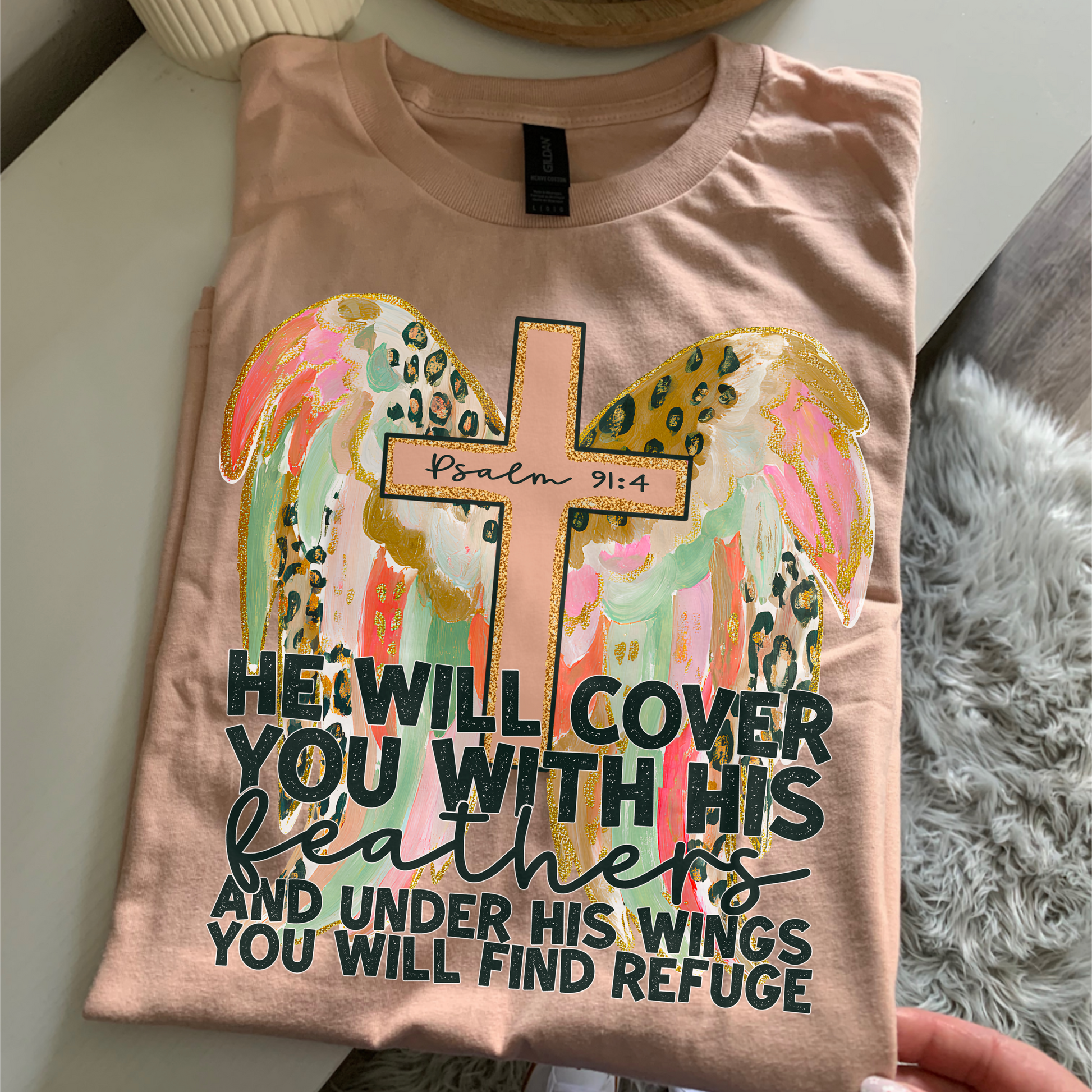 He Will Cover You With His Feathers DTF TRANSFER