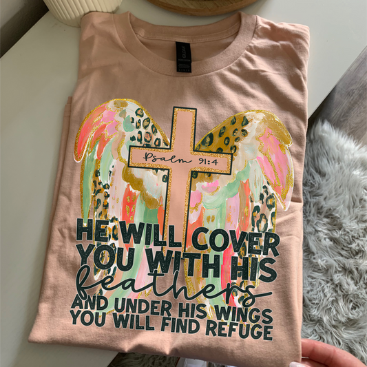 He Will Cover You With His Feathers DTF TRANSFER