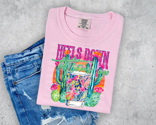 Heels Down Bottoms Up Neon Scene DTF TRANSFER