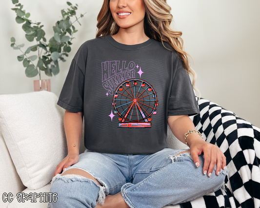 Hello Summer Ferris Wheel DTF TRANSFER