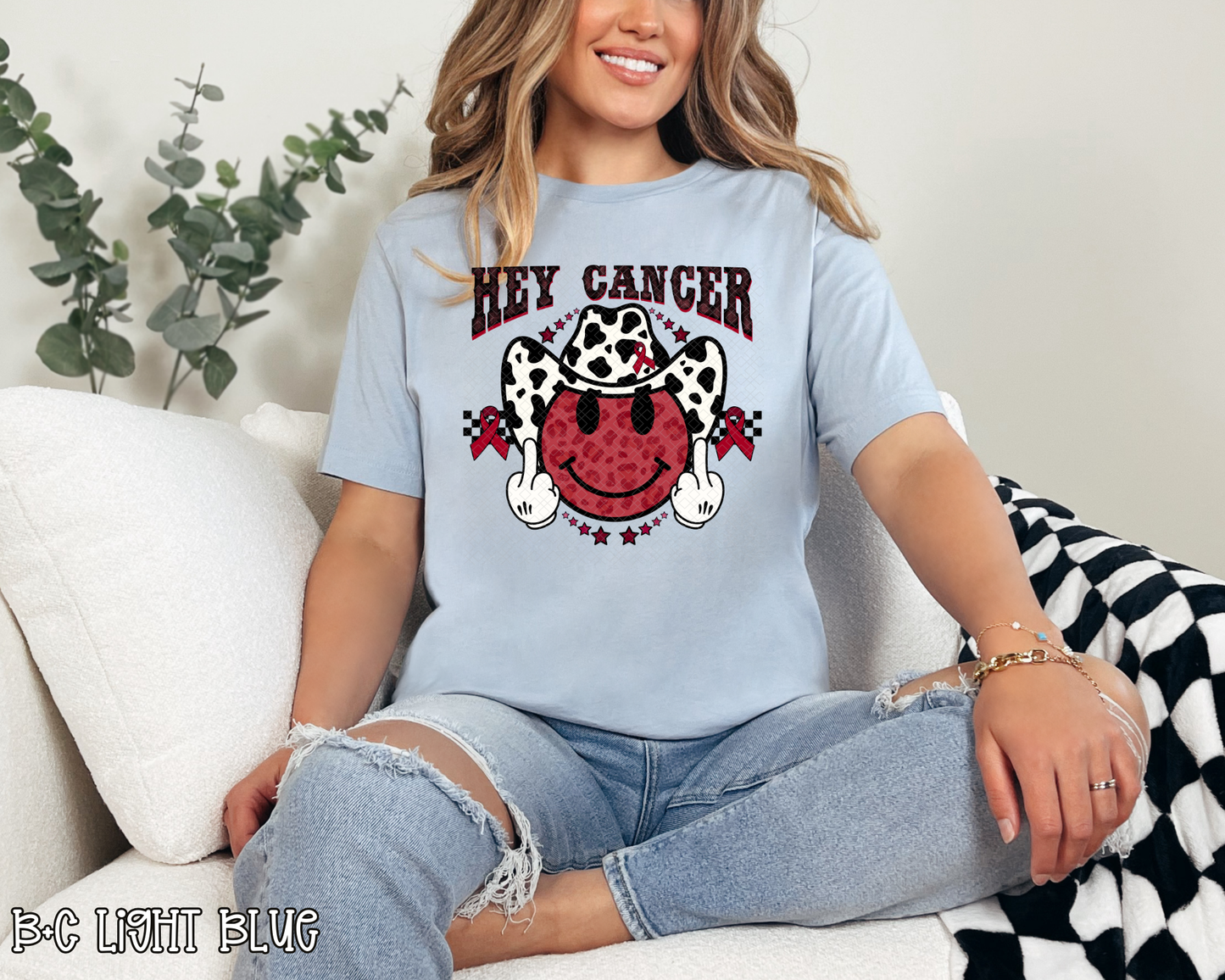 Hey Cancer FU Burgundy Western