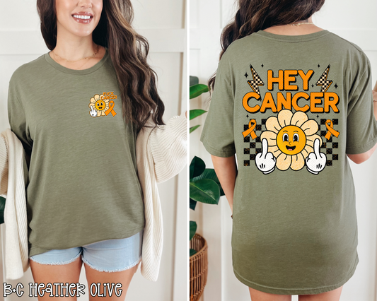 Hey Cancer FU Daisy Pocket Orange DTF TRANSFER