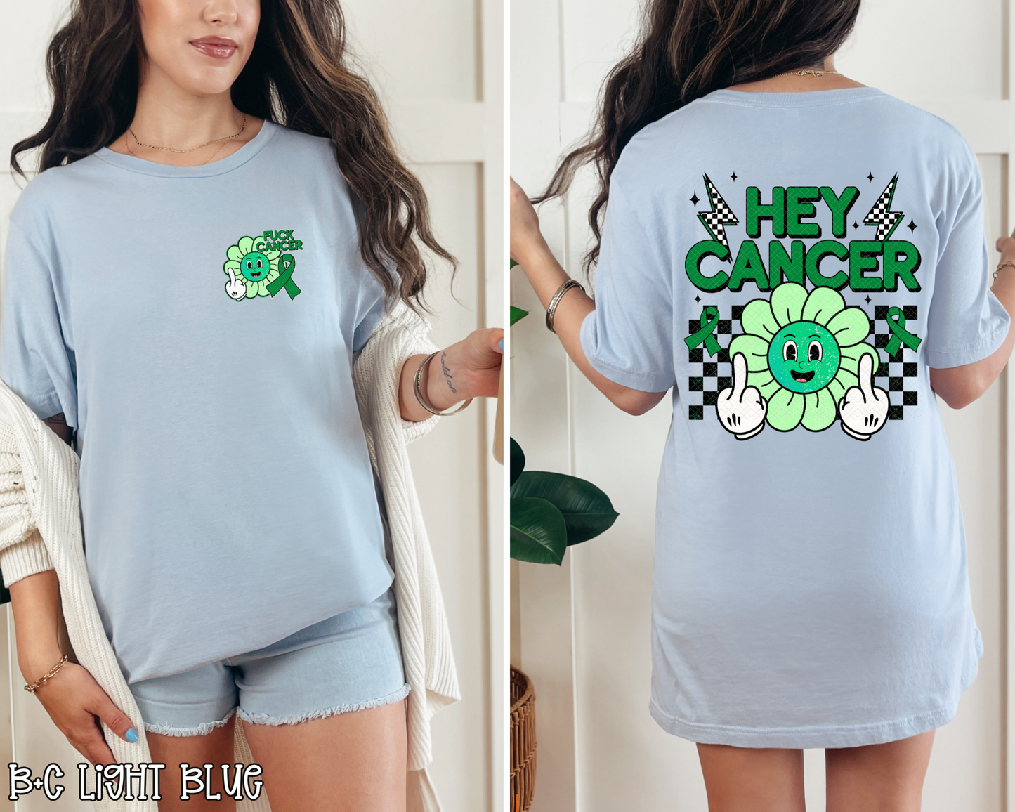 Hey Cancer FU Daisy Green DTF TRANSFER