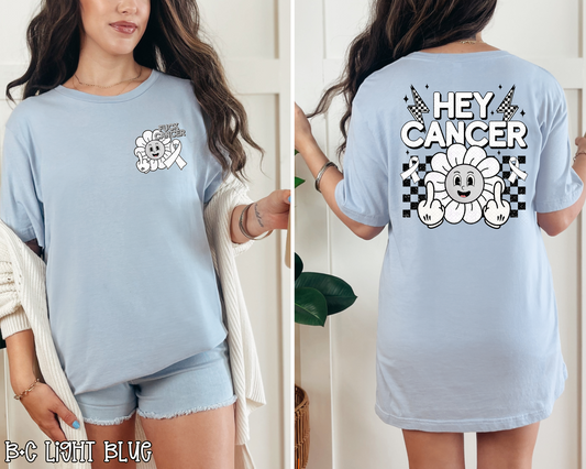 Hey Cancer FU Daisy Pocket White DTF TRANSFER
