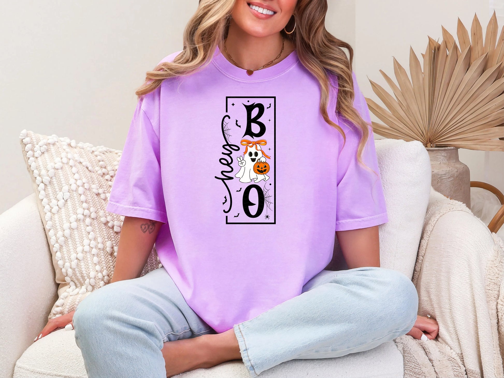 Hey Boo Halloween Sign | 2 Styles | DTF TRANSFER