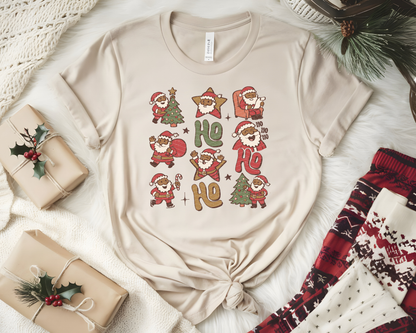 Ho Ho Ho Santa Star Collage | 2 Skin Tones | DTF TRANSFER