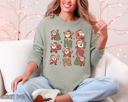 Ho Ho Ho Santa Star Collage | 2 Skin Tones | DTF TRANSFER