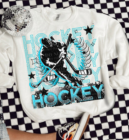 Hockey Neon Stacked