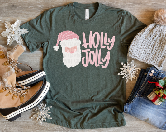 Holly Jolly Pastel Santa DTF TRANSFER