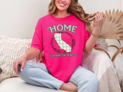 Home is Where the Heart is California DTF TRANSFER