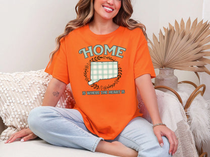Home is Where the Heart is Connecticut DTF TRANSFER