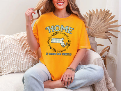 Home is Where the Heart is Massachusetts DTF TRANSFER