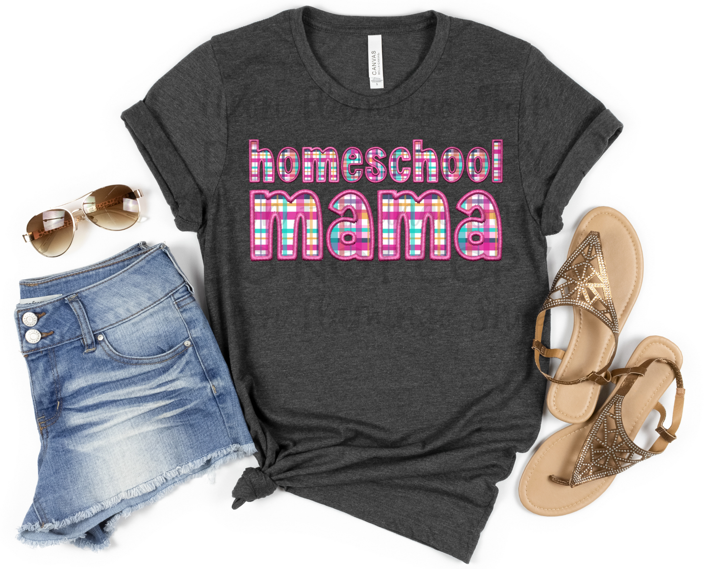Homeschool Mama faux emb