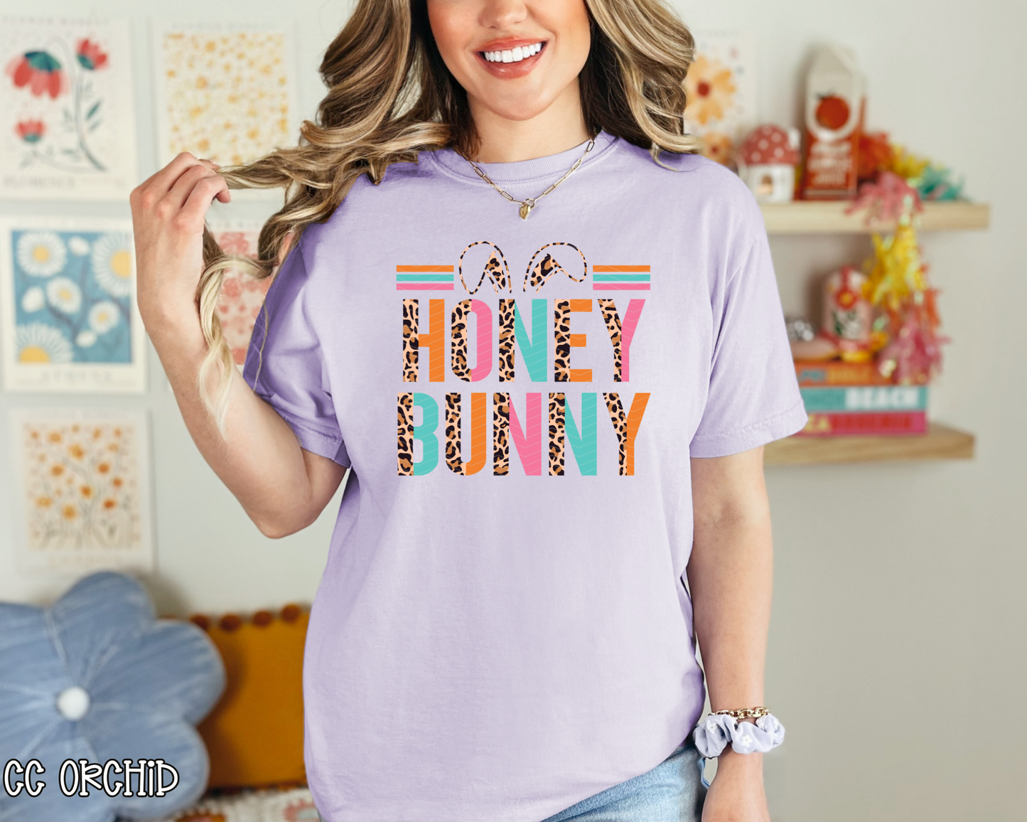 Honey Bunny Ears Half Leopard Neon