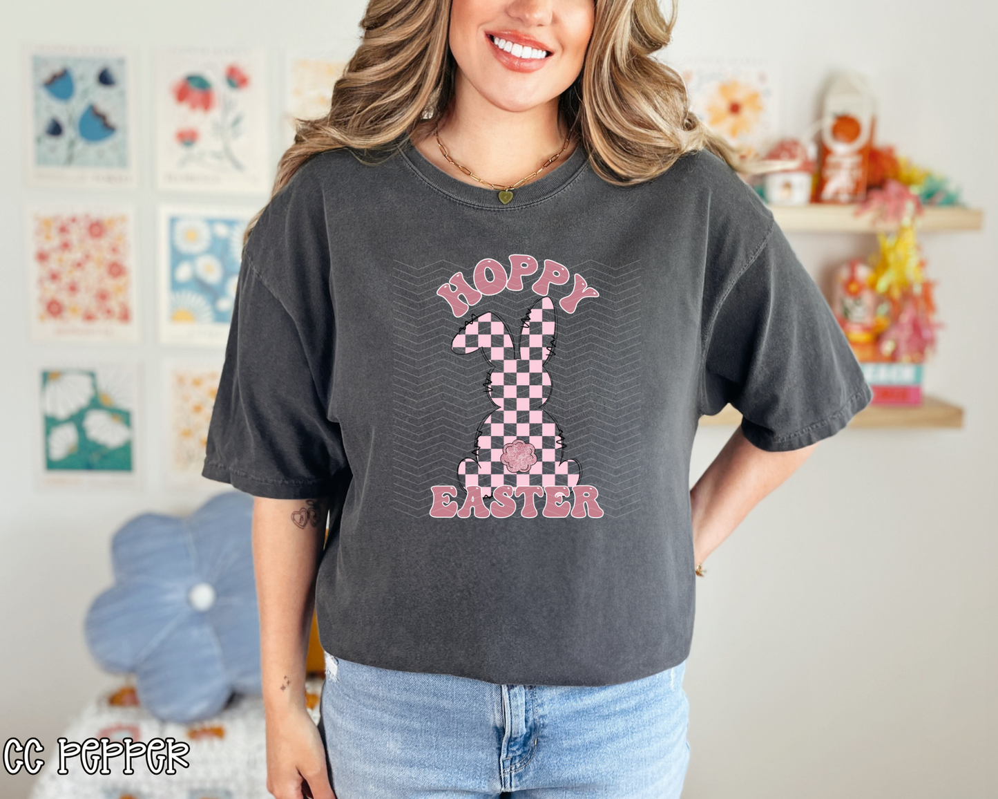 Hoppy Easter Pink Checkered