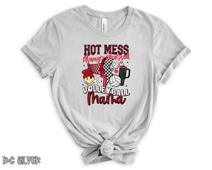Hot Mess Always Stressed Volleyball Mama