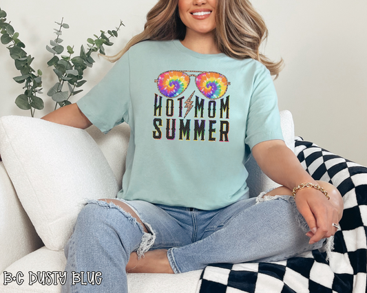 Hot Mom Summer Tie-Dye Sunglasses DTF TRANSFER
