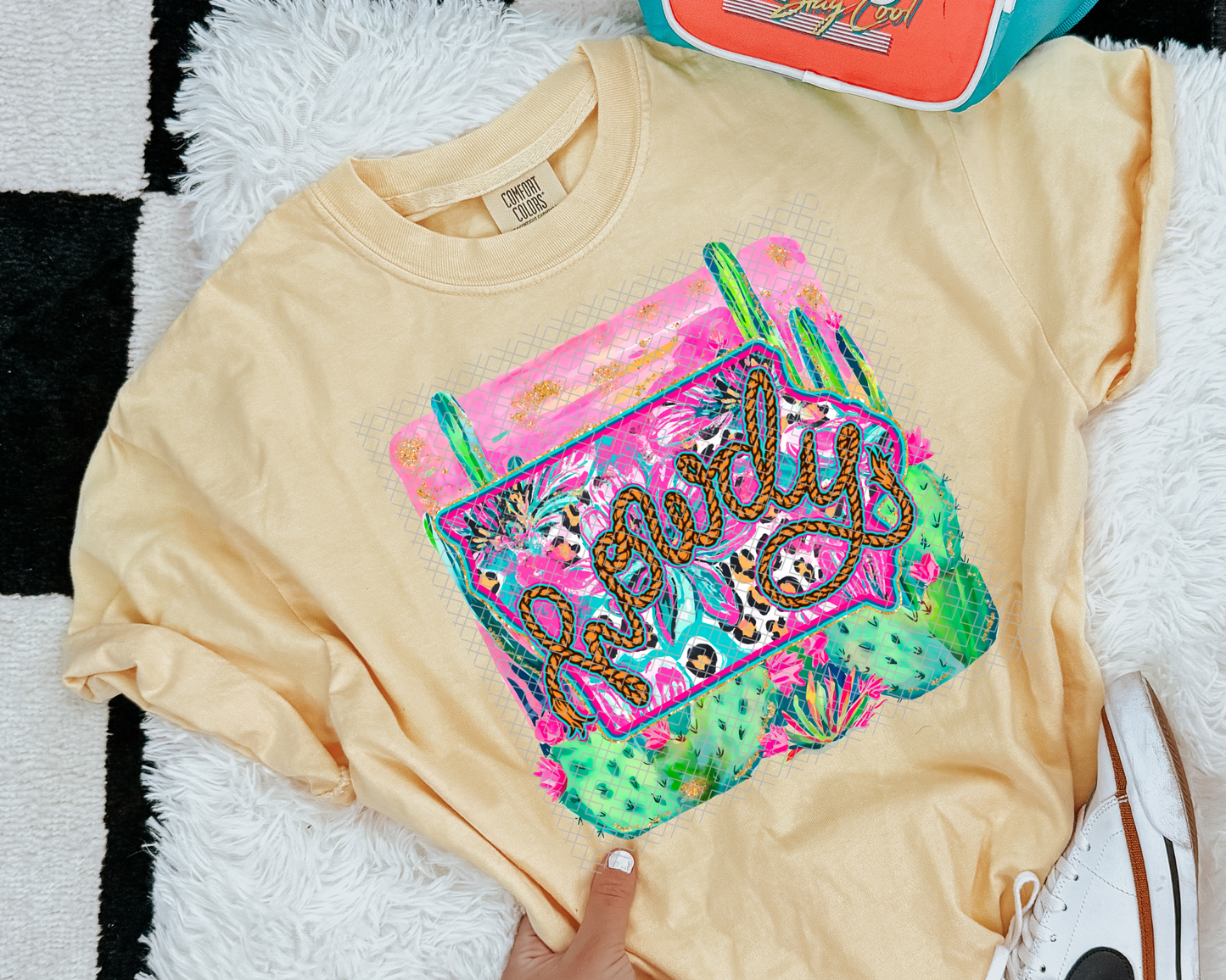 Howdy State Neon Scene DTF TRANSFER