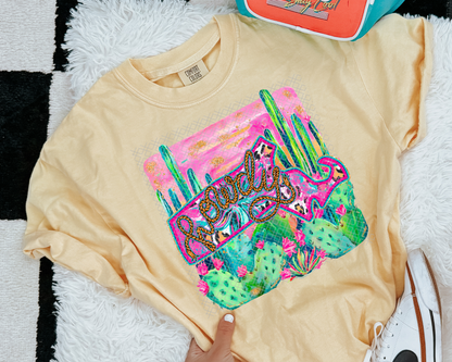 Howdy State Neon Scene DTF TRANSFER