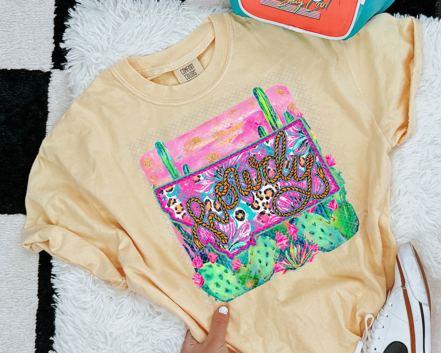 Howdy State Neon Scene DTF TRANSFER