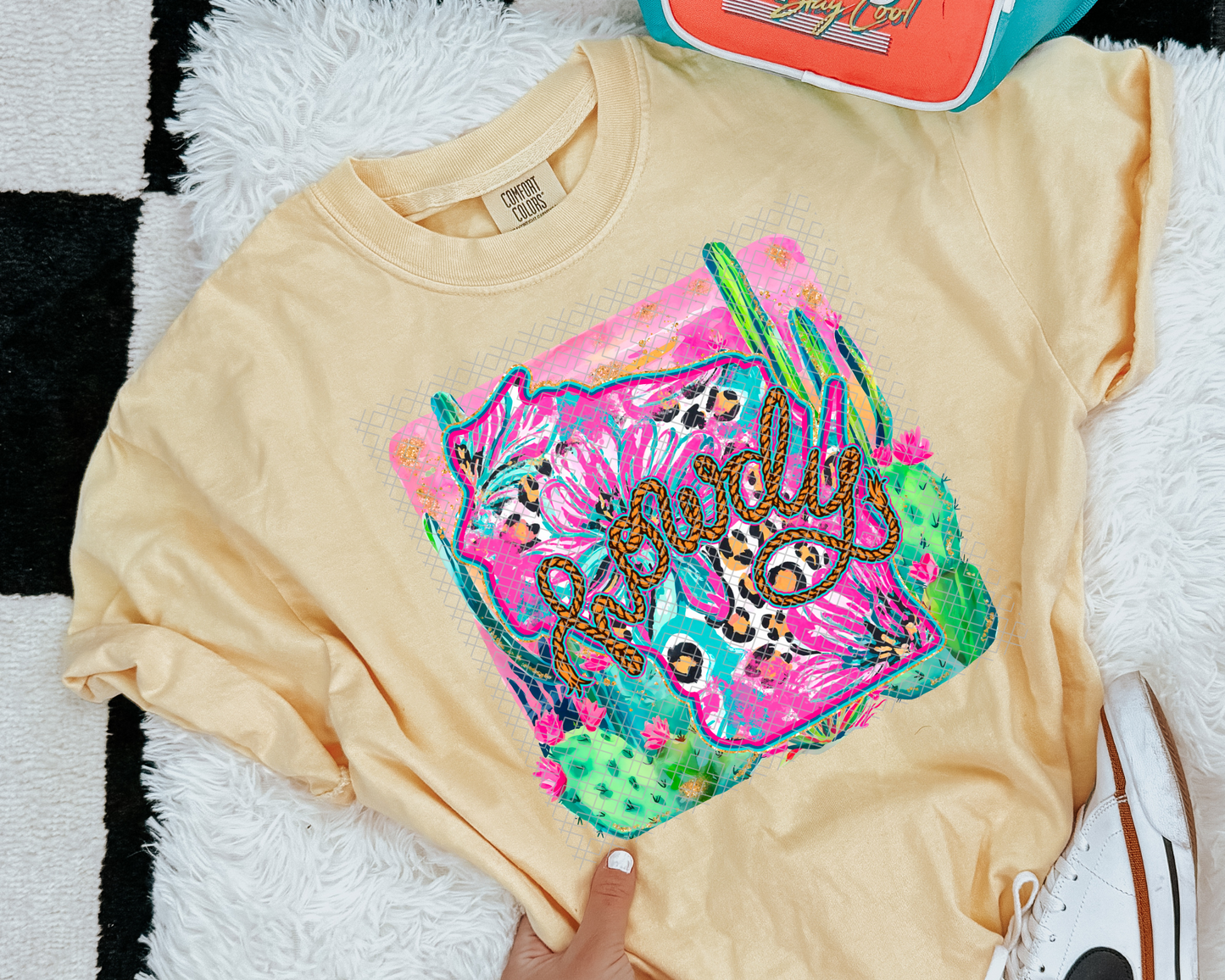 Howdy State Neon Scene DTF TRANSFER