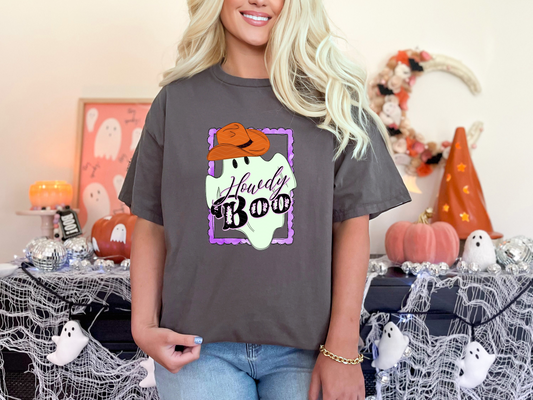 Howdy Boo Cowboy Ghost Frame DTF TRANSFER