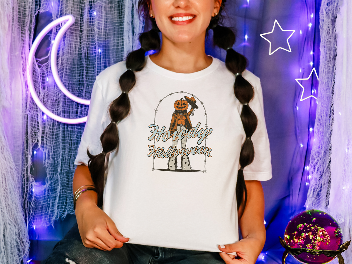 Howdy Halloween Jack O' Cowgirl DTF TRANSFER