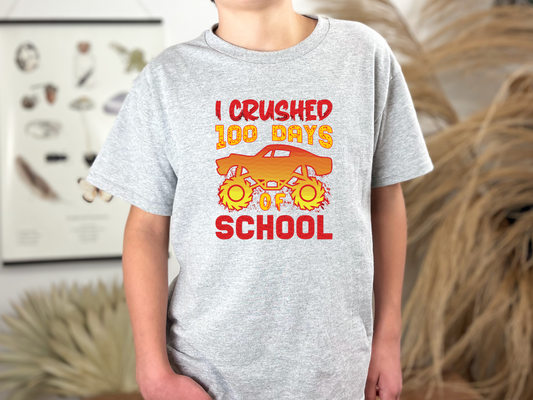 I Crushed 100 Days of School Monster Truck DTF TRANSFER