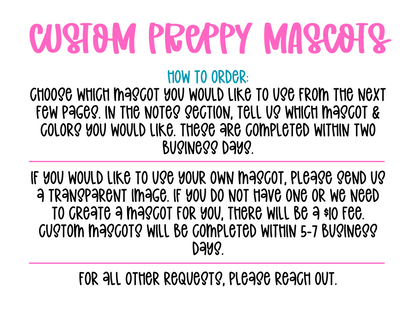 Custom Preppy Mascot DTF TRANSFER
