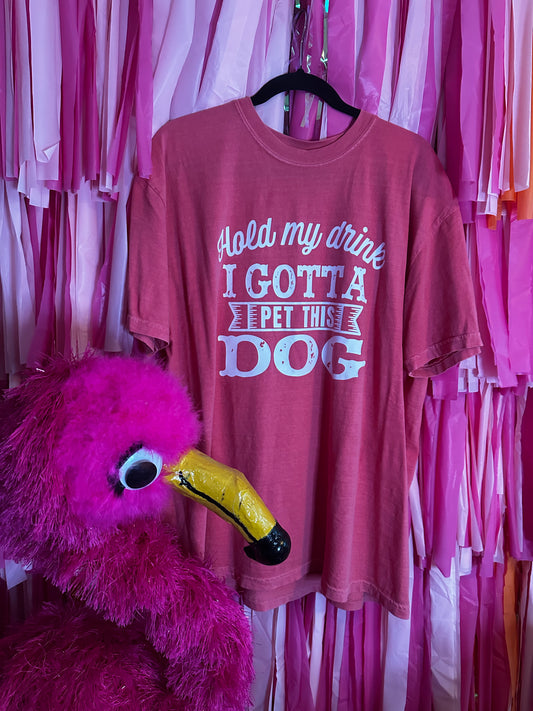 Hold My Drink I Gotta Pet This Dog Comfort Colors Watermelon